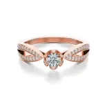 Pierścionek z różowego złota z diamentami